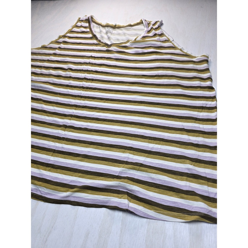Sonoma Goods For Life Striped Tank Top Womens 4X Cotton V-Neck Boho Minimalist